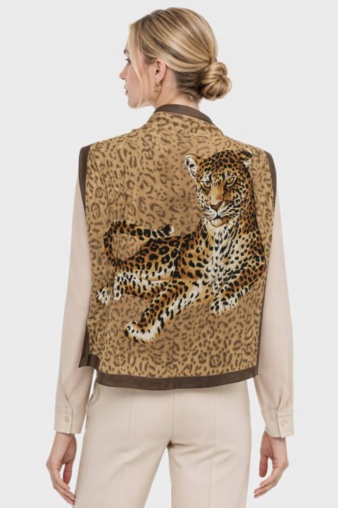 CODELLO niepowtarzalna apaszka jedwab piękny brąz leopard