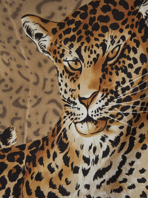 CODELLO niepowtarzalna apaszka jedwab piękny brąz leopard