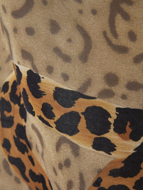 CODELLO niepowtarzalna apaszka jedwab piękny brąz leopard