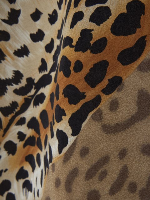 CODELLO niepowtarzalna apaszka jedwab piękny brąz leopard