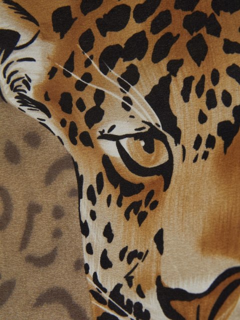 CODELLO niepowtarzalna apaszka jedwab piękny brąz leopard