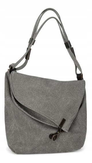 COOFIT unisex szara skórzana płócienna torba na ramię Crossbody