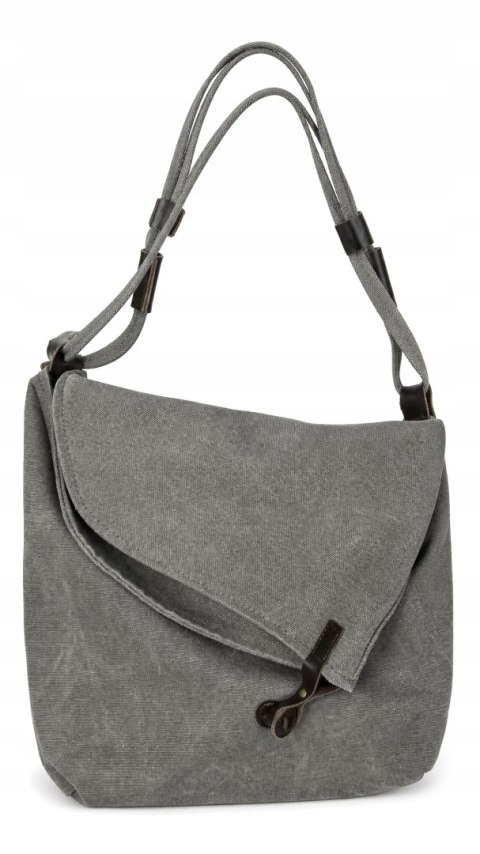 COOFIT unisex szara skórzana płócienna torba na ramię Crossbody
