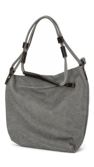 COOFIT unisex szara skórzana płócienna torba na ramię Crossbody
