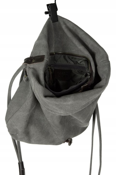 COOFIT unisex szara skórzana płócienna torba na ramię Crossbody