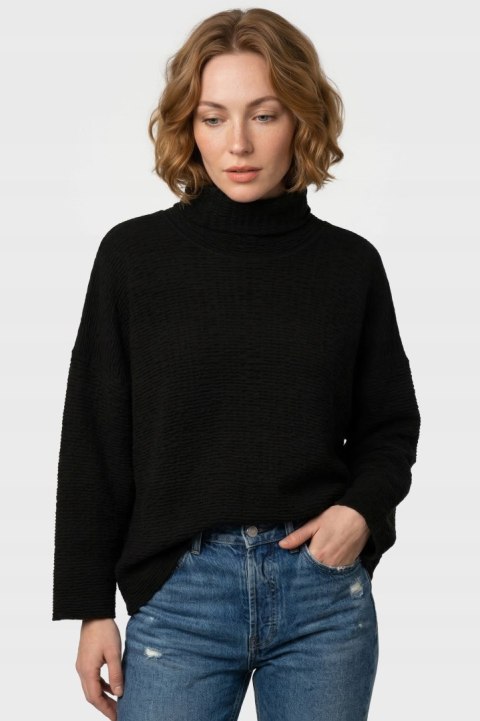 ESKANDAR luksusowy mięciutki sweter fakturowana wełna oversize one size