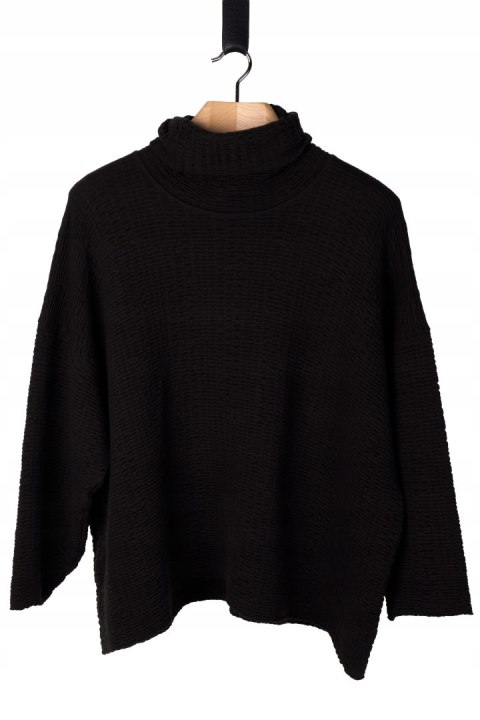ESKANDAR luksusowy mięciutki sweter fakturowana wełna oversize one size
