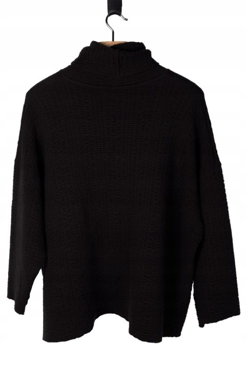 ESKANDAR luksusowy mięciutki sweter fakturowana wełna oversize one size