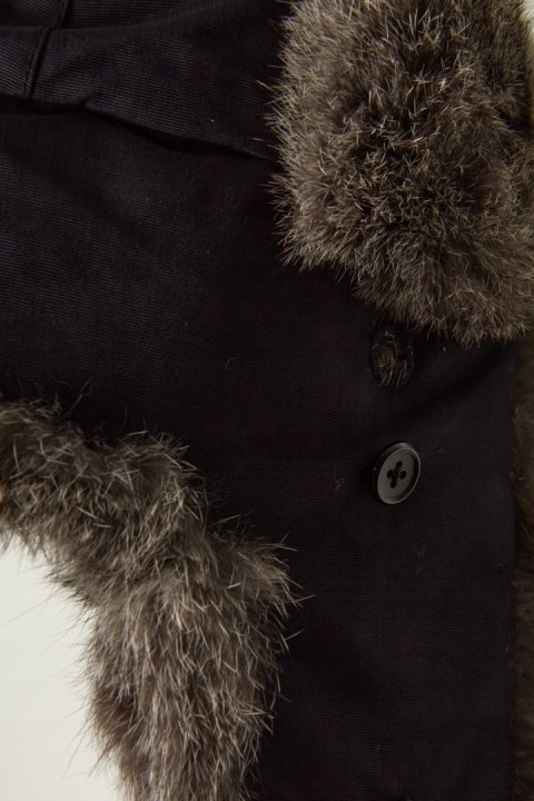 FJALLRAVEN POLAR ciepła mięciutka czapka z naturalnym futerkiem królika M