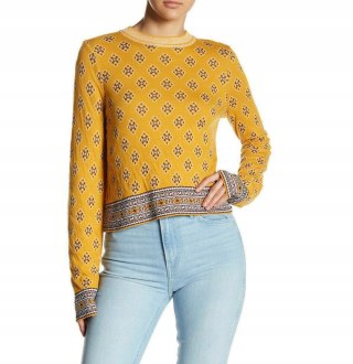 FREE PEOPLE fantastyczny sweter miodowy kolor piękne wzory S