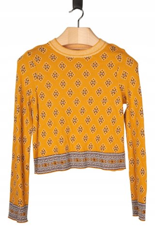 FREE PEOPLE fantastyczny sweter miodowy kolor piękne wzory S