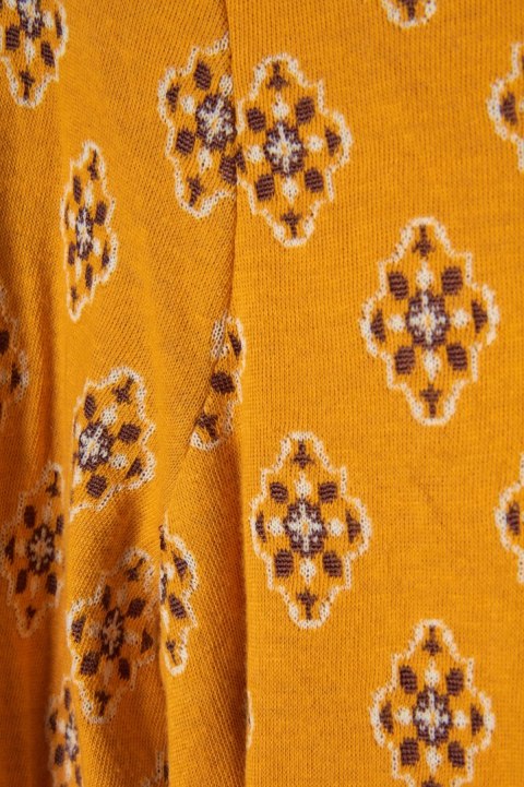 FREE PEOPLE fantastyczny sweter miodowy kolor piękne wzory S