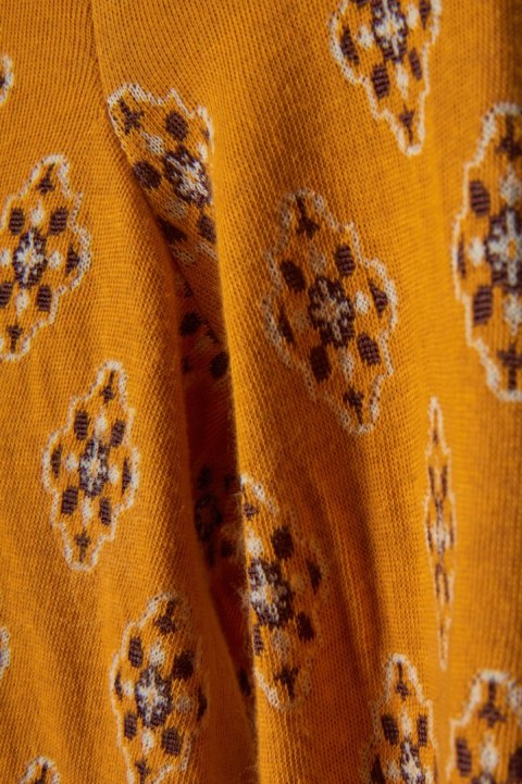 FREE PEOPLE fantastyczny sweter miodowy kolor piękne wzory S