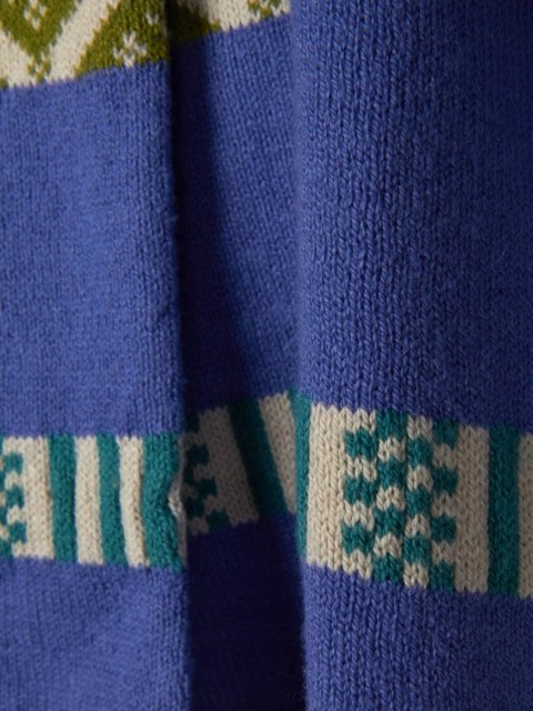 GUDRUN SJODEN ponadczasowy sweter bawełna wełna luźny krój piękny wzór M/L