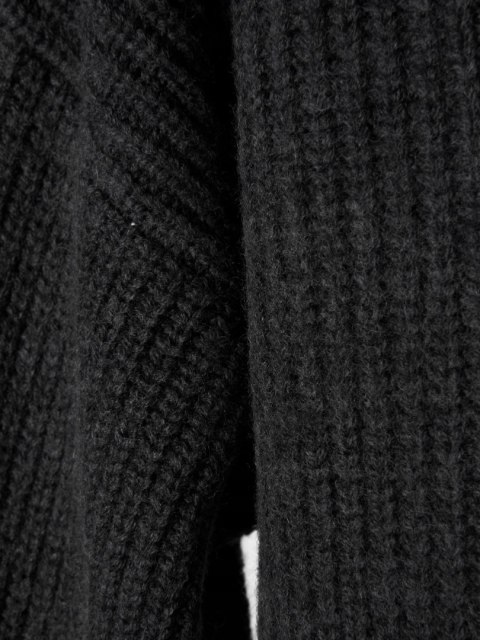 JANE LUSHKA ciekawy sweter szarpane brzegi piękna szarość wełna S
