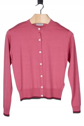 JOHN SMEDLEY niesamowicie mięciutki sweter wełna merynosa słodki róż S