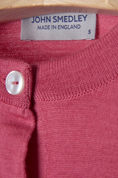 JOHN SMEDLEY niesamowicie mięciutki sweter wełna merynosa słodki róż S