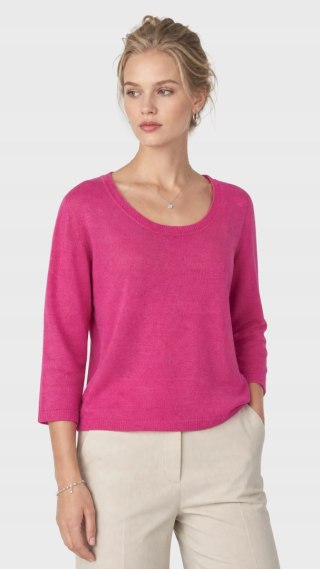 KOKOMARINA mięciutka francuska bluzka len dzianina energetyczna magenta S/M