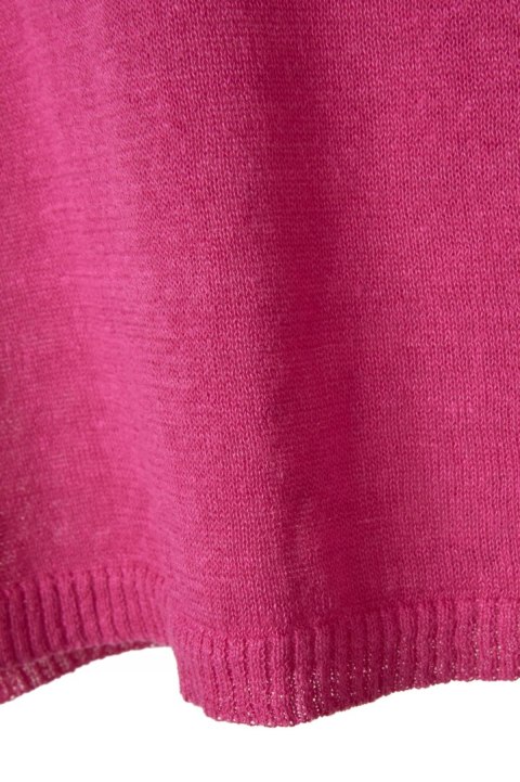 KOKOMARINA mięciutka francuska bluzka len dzianina energetyczna magenta S/M