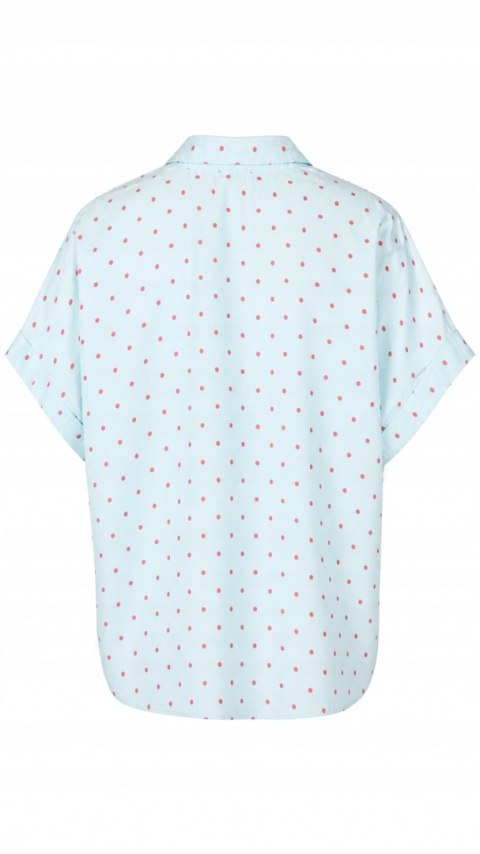 LUISA CERANO śliczna bluzka koszulowa bawełna drobne groszki oversize 38