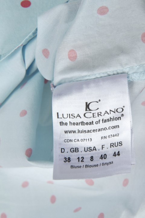 LUISA CERANO śliczna bluzka koszulowa bawełna drobne groszki oversize 38