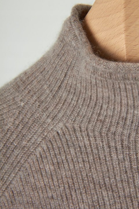 MAX&MOI PARIS wyszukany mięciutki sweter wełna kaszmir kakaowy kolor S