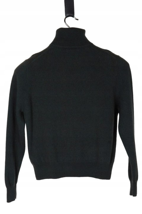 MASSIMO DUTTI mięciutki sweter wełna kaszmir ciemna butelkowa zieleń S