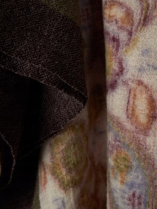 MINT mięciutki szal wełna wzór paisley pastelowe kolory