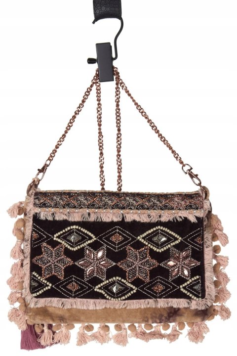 NKN NEKANE BARCELONA kolorowa torebka na łańcuszku bogato zdobiona