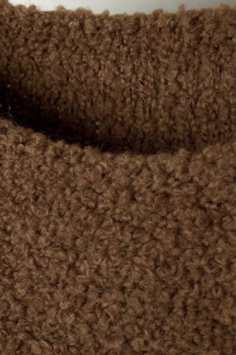 Niepowtarzalny mięciutki włoski sweter boucle z domieszką wełny one size