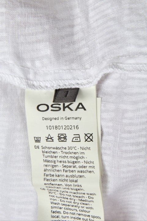 OSKA wyszukana sukienka szmizjerka szlachetny len śmietankowy kolor S/M/L