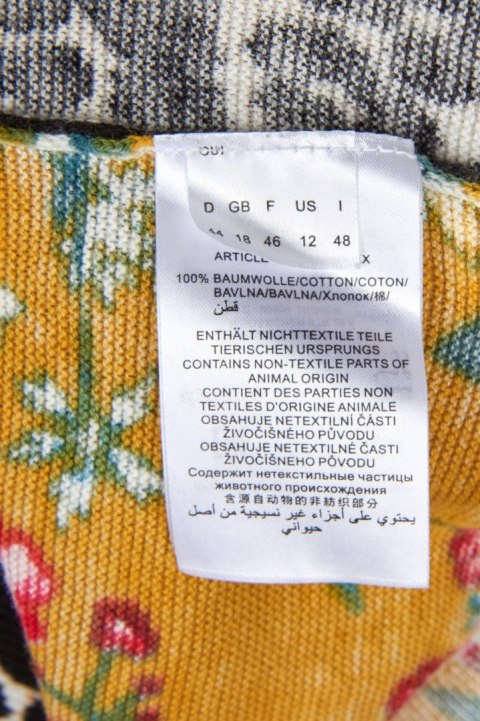 OUI nietuzinkowy mięciutki sweter bawełna motyw panterki i kwiatów 44