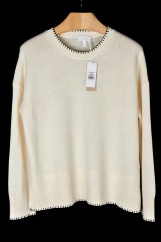 WHITE LABEL mięciutki sweter wełna kaszmir porcelanowy kolor XL
