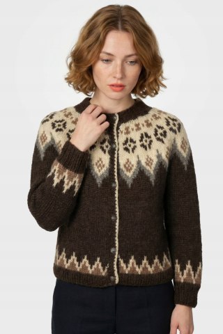 Zawsze modny bezszwowy sweter norweski styl wełna rękodzieło hand made S/M