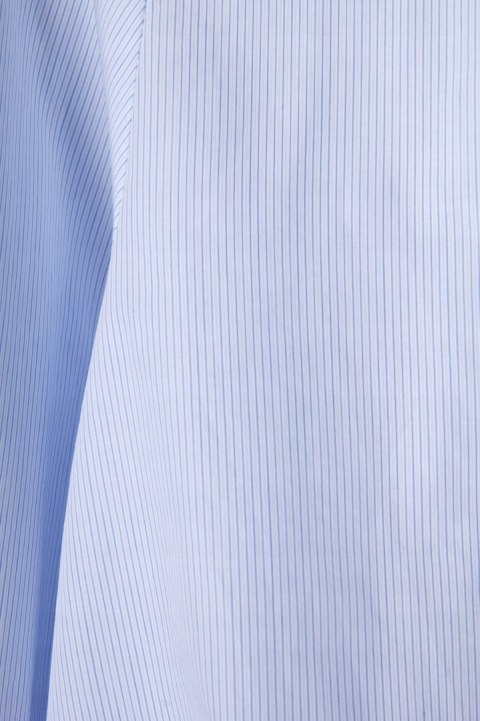 AGLINI elegancka włoska bluzka koszulowa bawełna elastan drobne paseczki 40