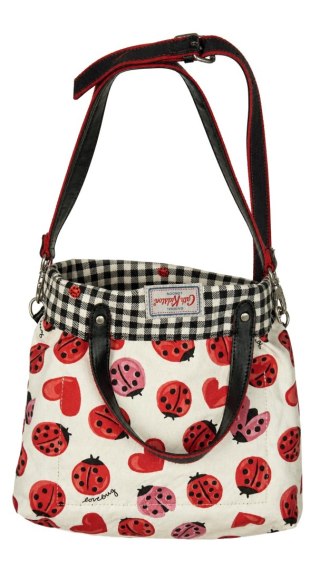 CATH KIDSTON wyjątkowa kolorowa torba dwustronna bawełna biedronki