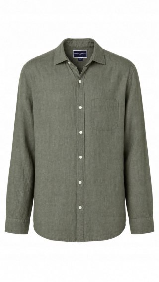 CHARLES TYRWHITT mięciutka koszula szlachetny len kolor khaki M