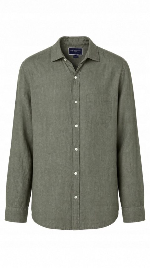 CHARLES TYRWHITT mięciutka koszula szlachetny len kolor khaki M