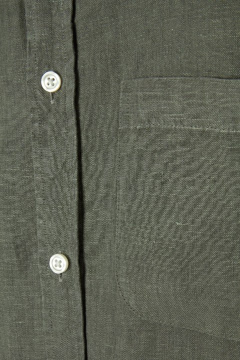 CHARLES TYRWHITT mięciutka koszula szlachetny len kolor khaki M