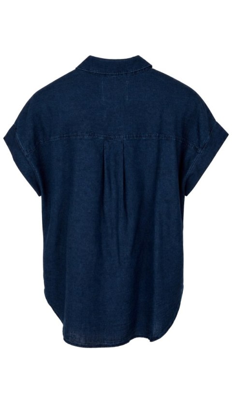 CLOSED wyjątkowa bluzka koszulowa szlachetny len bawełna denim L