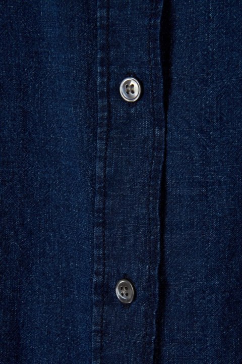 CLOSED wyjątkowa bluzka koszulowa szlachetny len bawełna denim L