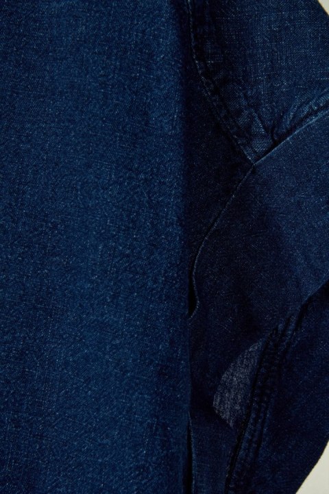 CLOSED wyjątkowa bluzka koszulowa szlachetny len bawełna denim L