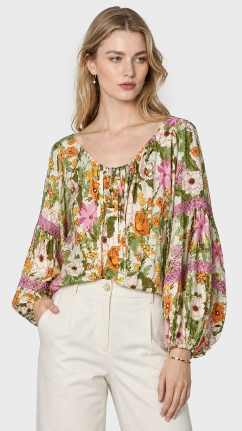 DEVOTION TWINS wyszukana bluzka kwiaty wiskoza rayon one size