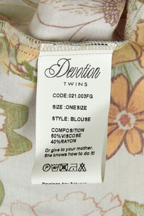 DEVOTION TWINS wyszukana bluzka kwiaty wiskoza rayon one size