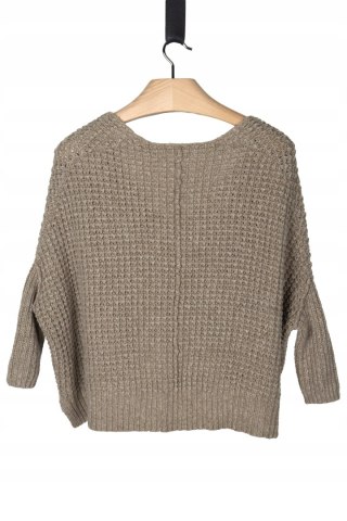 FREE PEOPLE wyjątkowy sweter oversize wełna kakaowy brąz piękny splot S