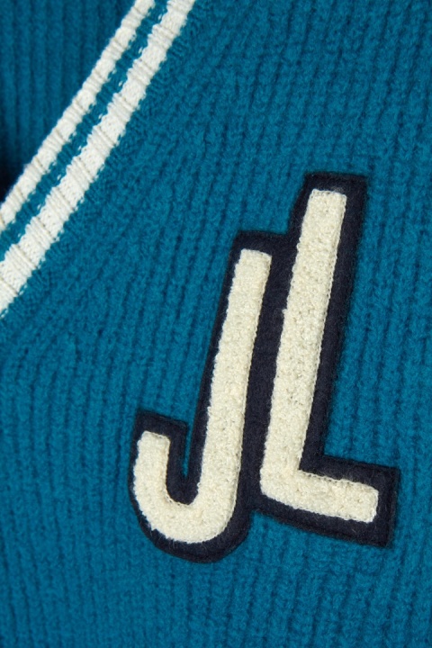 J.LINDEBERG ciepły sweter wełna parzona piękny niebieski kolor M