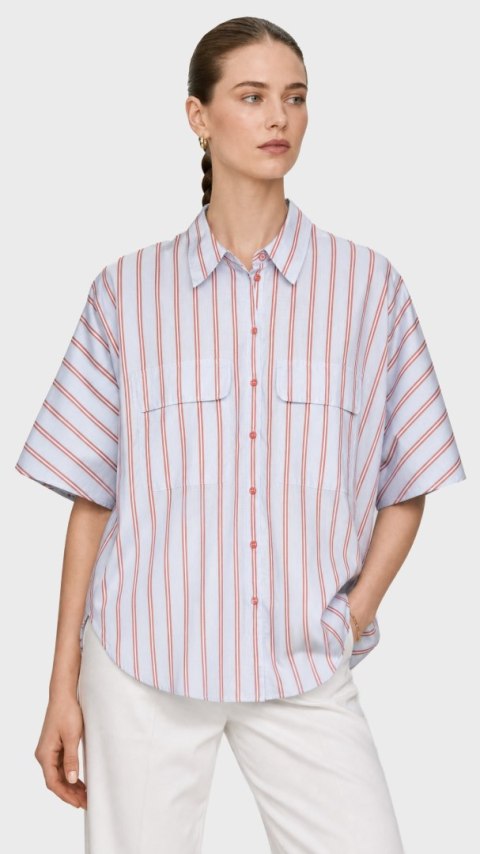 LUISA CERANO śliczna bluzka koszulowa bawełna w paski oversize 38/40