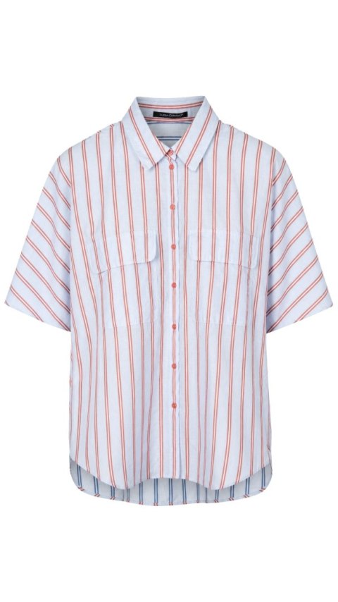 LUISA CERANO śliczna bluzka koszulowa bawełna w paski oversize 38/40