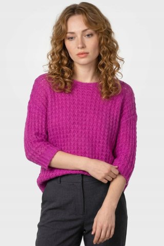 MADELEINE ponadczasowy sweter z alpaką neonowy cyklamen 40/42