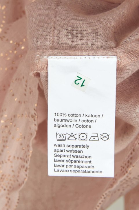 MS MODE wyjątkowa bluzka koszulowa bawełna pastelowy róż złoty nadruk 52